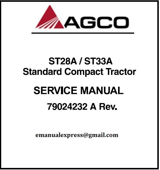 Download PDF - Agco ST28A / ST33A Standard Compact Tractor Service Repair Manual