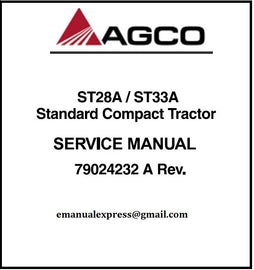 Download PDF - Agco ST28A / ST33A Standard Compact Tractor Service Repair Manual