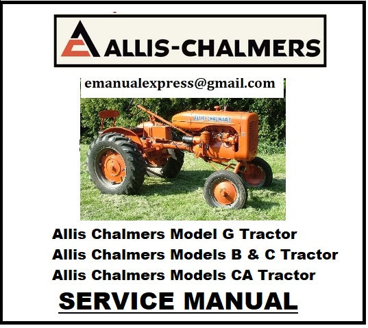 Download PDF - Allis Chalmers Models B / C / CA / G Tractor Service Repair Manual