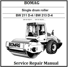 Load image into Gallery viewer, Download PDF - Bomag BW 211 D-4 / BW 213 D-4 Single Drum Roller Service Repair Manual