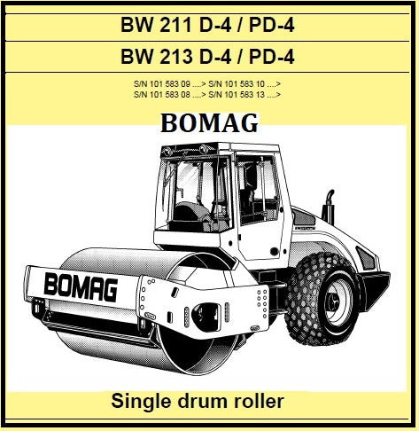 Download PDF - Bomag BW 211 D-4 / PD-4 BW 213 D-4 / PD-4 Single Drum Roller Service Repair Manual