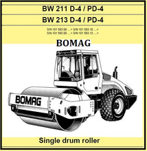 Load image into Gallery viewer, Download PDF - Bomag BW 211 D-4 / PD-4 BW 213 D-4 / PD-4 Single Drum Roller Service Repair Manual