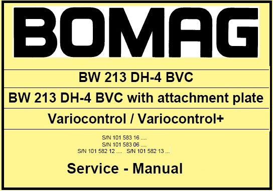 Download PDF - Bomag BW 213 DH-4 BVC Single Drum Roller Service Repair Manual