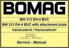 Load image into Gallery viewer, Download PDF - Bomag BW 213 DH-4 BVC Single Drum Roller Service Repair Manual
