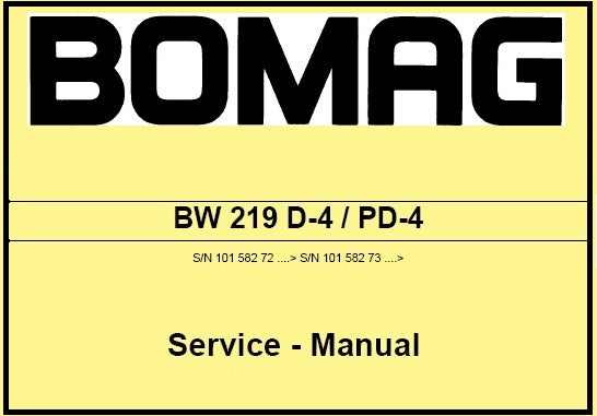 Download PDF - Bomag BW 219 D-4 / PD-4 Single Drum Roller Service Repair Manual (Deutz BF6M 2012 C)