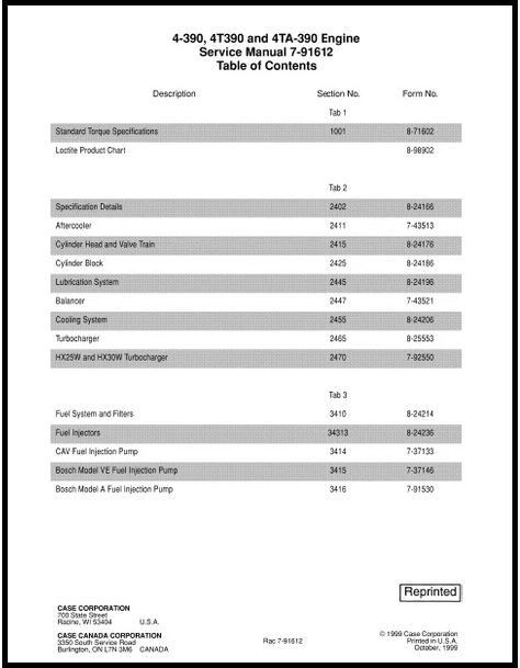 Download PDF - Case 4-390, 4T-390, 4TA-390 Engine Service Repair Manual 7-91612