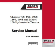Load image into Gallery viewer, Download PDF - Case IH Chassis 766, 966, 1066, 1466, 1468 and Model 100 Hydrostatic Tractor Service Repair Manual