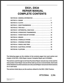 Download PDF - Case IH DX31, DX34 Tractor Service Repair Manual