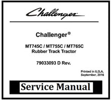 Load image into Gallery viewer, Download PDF - Challenger MT745C, MT755C, MT765C Rubber Track Tractor Service Repair Manual