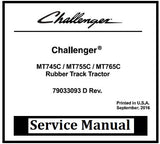 Download PDF - Challenger MT745C, MT755C, MT765C Rubber Track Tractor Service Repair Manual