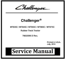 Load image into Gallery viewer, Download PDF - Challenger MT835C, MT845C, MT865C, MT875C Rubber Track Tractor Service Repair Manual