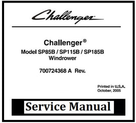 Download PDF - Challenger SP85B, SP115B, SP185B Windrower Service Repair Manual