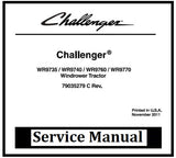 Download PDF - Challenger WR9735, WR9740, WR9760, WR9770 Windrower Tractor Service Repair Manual
