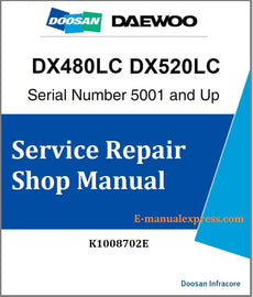 Download PDF - Daewoo Doosan DX480LC, DX520LC Excavator Service Repair Shop Manual