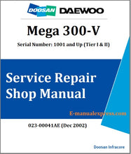 Load image into Gallery viewer, Download PDF - Daewoo Doosan Mega 300-V Wheel Loader Service Repair Shop Manual
