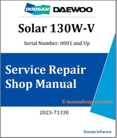 Download PDF - Daewoo Doosan Solar 130W-V Excavator Service Repair Shop Manual