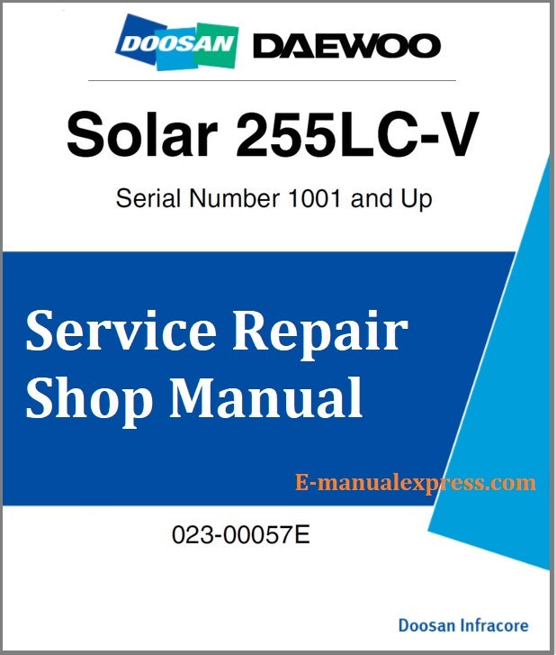 Download PDF - Daewoo Doosan Solar 225LC-V Excavator Service Repair Shop Manual