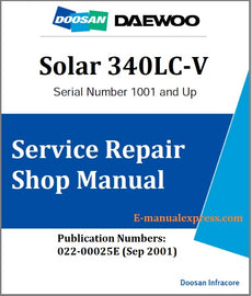 Download PDF - Daewoo Doosan Solar 340LC-V Track Excavator Service Repair Manual