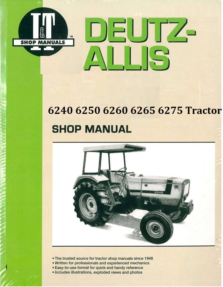 Download PDF - Deutz-Allis 6240 6250 6260 6265 6275 Tractors Service Repair Shop Manual
