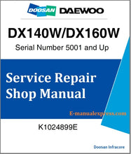 Load image into Gallery viewer, Download PDF - Doosan DX140W, DX160W Excavator Service Repair Shop Manual