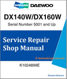 Download PDF - Doosan DX140W, DX160W Excavator Service Repair Shop Manual