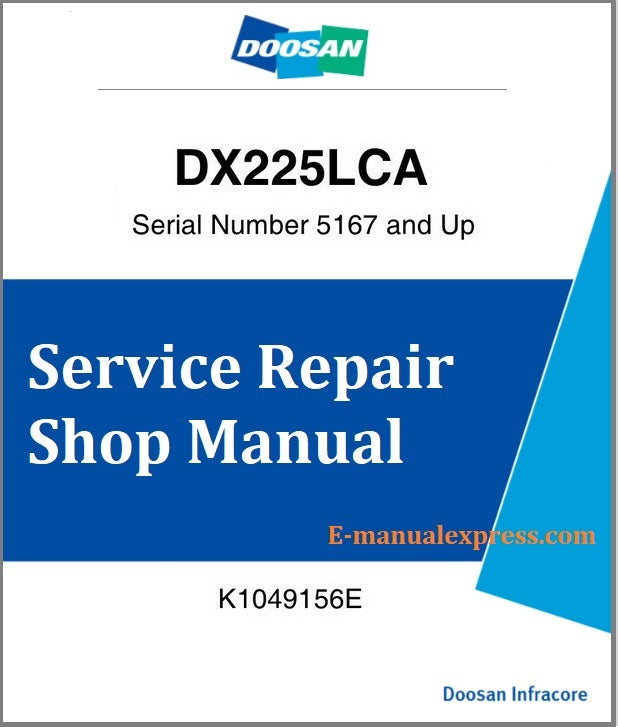 Download PDF - Doosan DX225LCA Crawler Excavator Service Repair Shop Manual