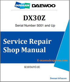 Download PDF - Doosan DX30Z Excavator Service Repair Shop Manual