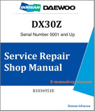 Download PDF - Doosan DX30Z Excavator Service Repair Shop Manual