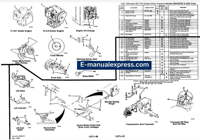 Ford LGT12 LGT12H LGT14 LGT14H LGT17 LGT17H LGT18H Lawn and Garden Tractor Service Repair Manual PDF Cover | Instant Download | E-manualexpress.com