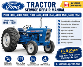 Ford 2000 3000 4000 5000 7000 3400 3500 3550 4400 4500 5500 5550 Tractor Service Manual PDF Download