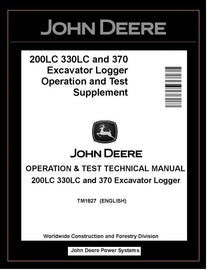 TM1827 John Deere 200LC 330LC 370 Excavator Logger Operation and Test Manual PDF