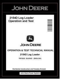 TM10323 John Deere 2154D Log Loader Operation and Test Manual PDF