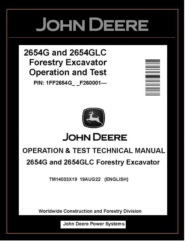 TM14033X19 John Deere 2654G 2654GLC Forestry Excavator