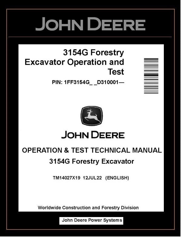 TM14027X19 John Deere 3154G Forestry Excavator