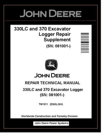 TM1911 John Deere 330LC and 370 Excavator Logger Repair Technical Manual PDF