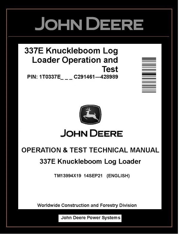 TM13994X19 John Deere 337E Knuckleboom Log Loader
