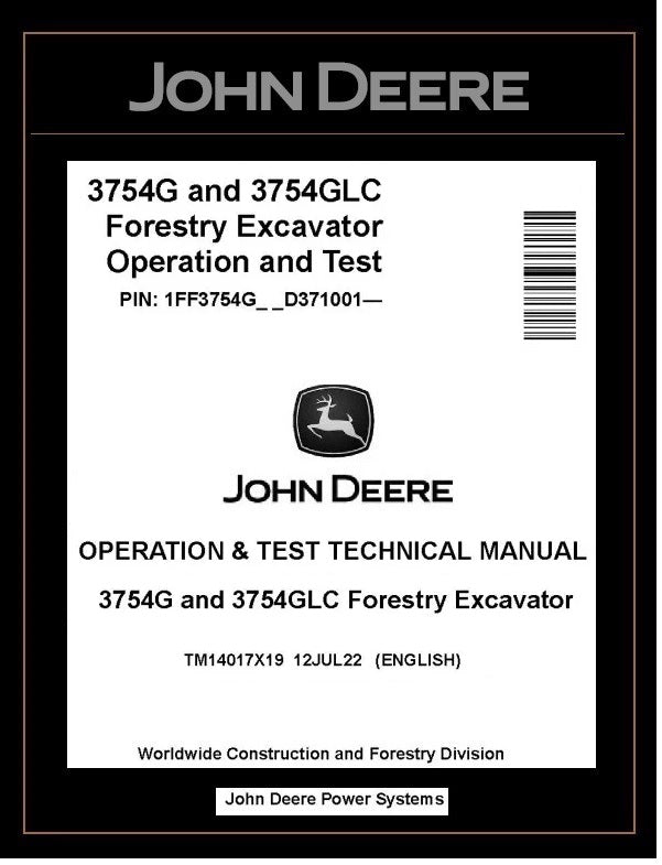TM14017X19 John Deere 3754G 3754GLC Forestry Excavator
