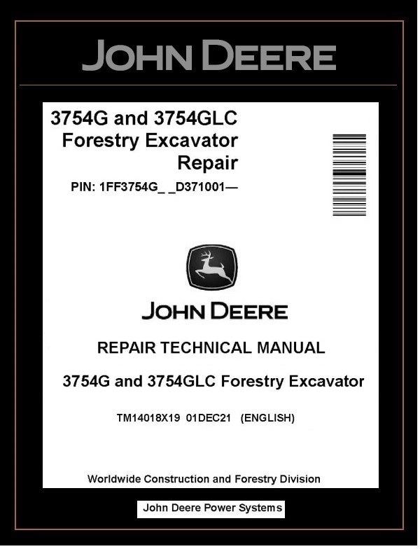 TM14018X19 John Deere 3754G 3754GLC Forestry Excavator