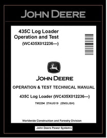 TM2294 John Deere 435C Log Loader Operation and Test Manual PDF