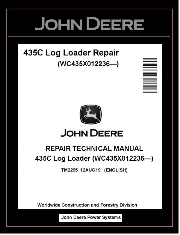 TM2295 John Deere 435C Log Loader Service Repair Technical Manual PDF
