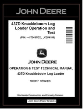Load image into Gallery viewer, TM11717 John Deere 437D Knuckleboom Log Loader Operation and Test Manual PDF