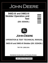 Load image into Gallery viewer, TM11793 John Deere 540G-III, 548G-III Skidder