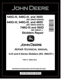 TM2111 John Deere 360D, 560D 540G-III, 548G-III Skidder