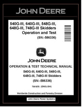 Load image into Gallery viewer, TM1870 John Deere 540G-III 640G-III 748G-III Skidder