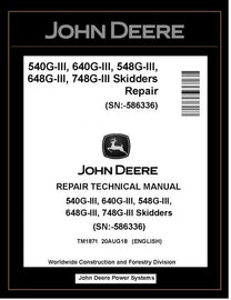 TM1871 John Deere 540G-III, 548G-III, 640G-III, 648G-III & 748G-III Skidder