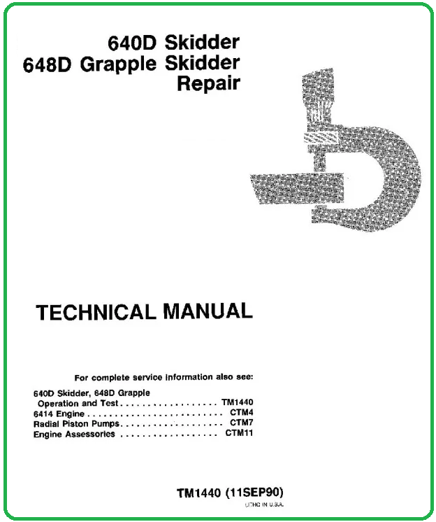 TM1440 John Deere 640D, 648D Grapple Skidder