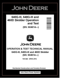 TM1084 John Deere 640G-III 648G-III 460D Skidder