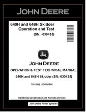 Load image into Gallery viewer, TM10312 John Deere 640H, 648H Skidder