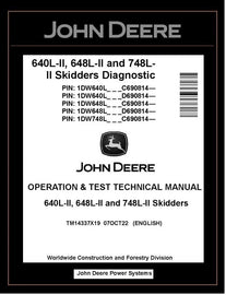 TM14337X19 John Deere 640L-II 648L-II 748L-II Skidder Operation and Test Manual PDF