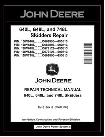 John Deere 640L, 648L & 748L Skidder TM13136X19